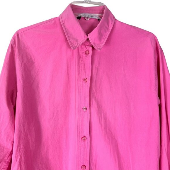 Zara Hot Pink Oversized Long Sleeves Button Down Shirt Size‎ XSmall - Picture 6 of 13